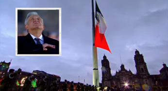 López Obrador iza bandera en memoria de las víctimas de los sismos del 19-S